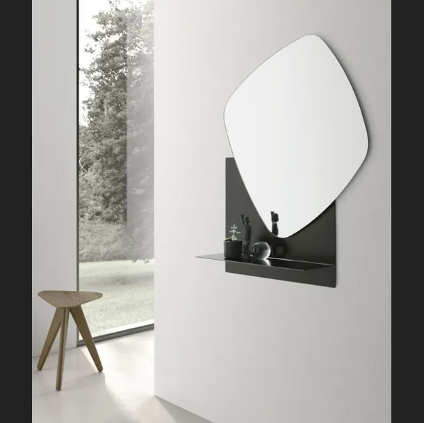 Specchio con mensola in metallo Double Trouble di Target Point
