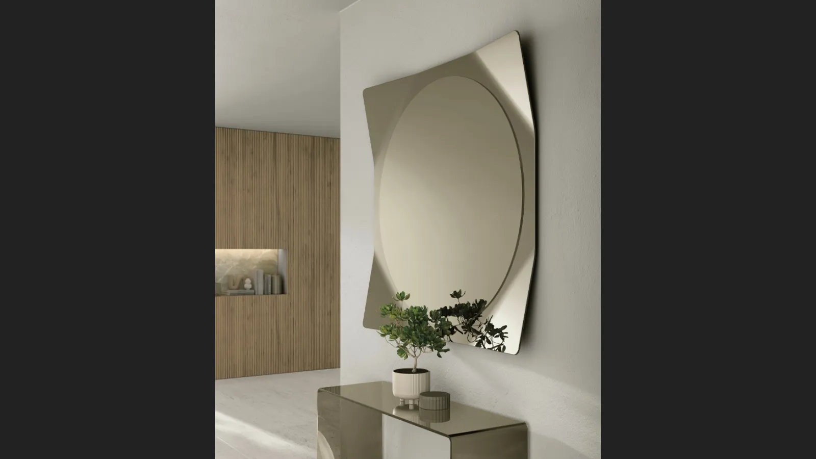 Specchio Lynx con cornice a specchio di Target Point