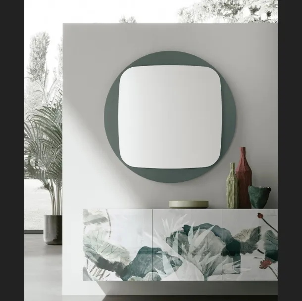 Specchio Space con cornice in vetro di Target Point