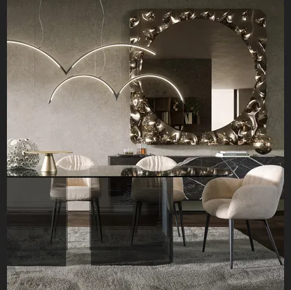 Specchiera Afrodite maxi con cornice in vetro fuso di Tonin Casa