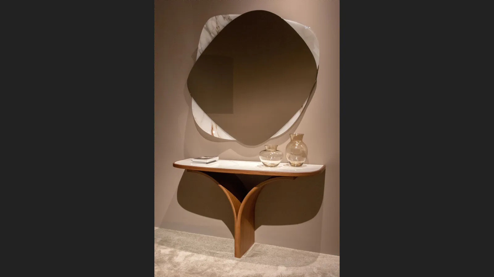 Specchio con cornice in vetro con stampa digitale Galileo di Tonin Casa