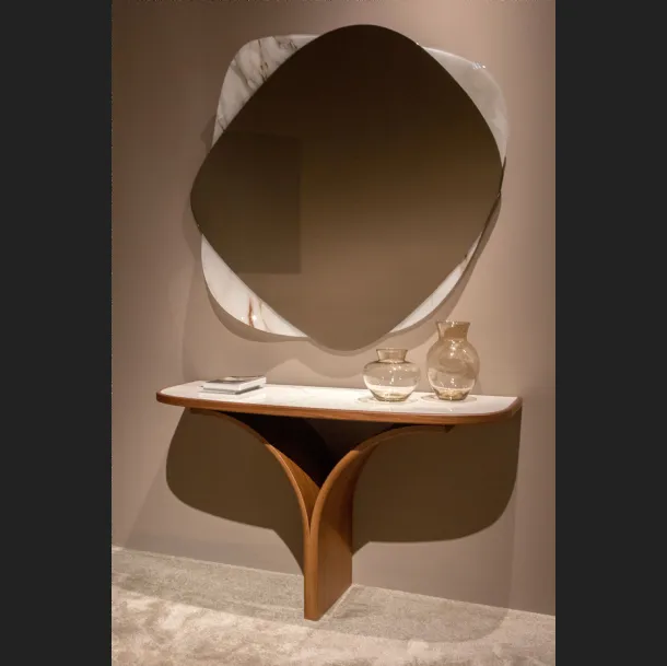 Specchio con cornice in vetro con stampa digitale Galileo di Tonin Casa