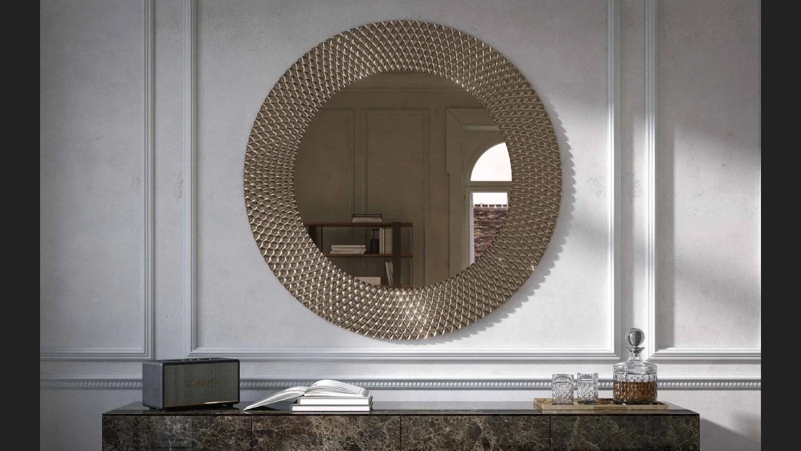 Specchio Pitti con cornice in fusione goccia di Tonin Casa