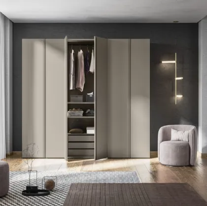 Armadio Battente Gola ZN03 finitura Beige di Marka Total Living