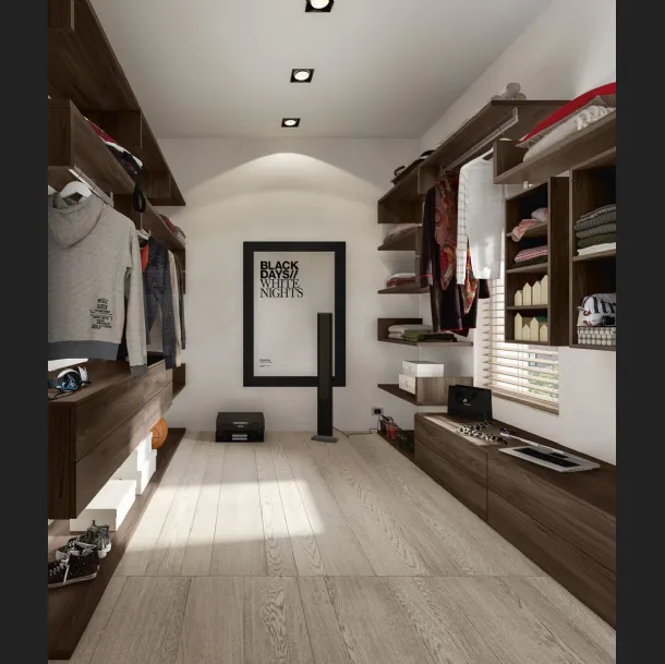 Cabina Armadio Combi RM101 finitura Forestal Dark di Marka Total Living