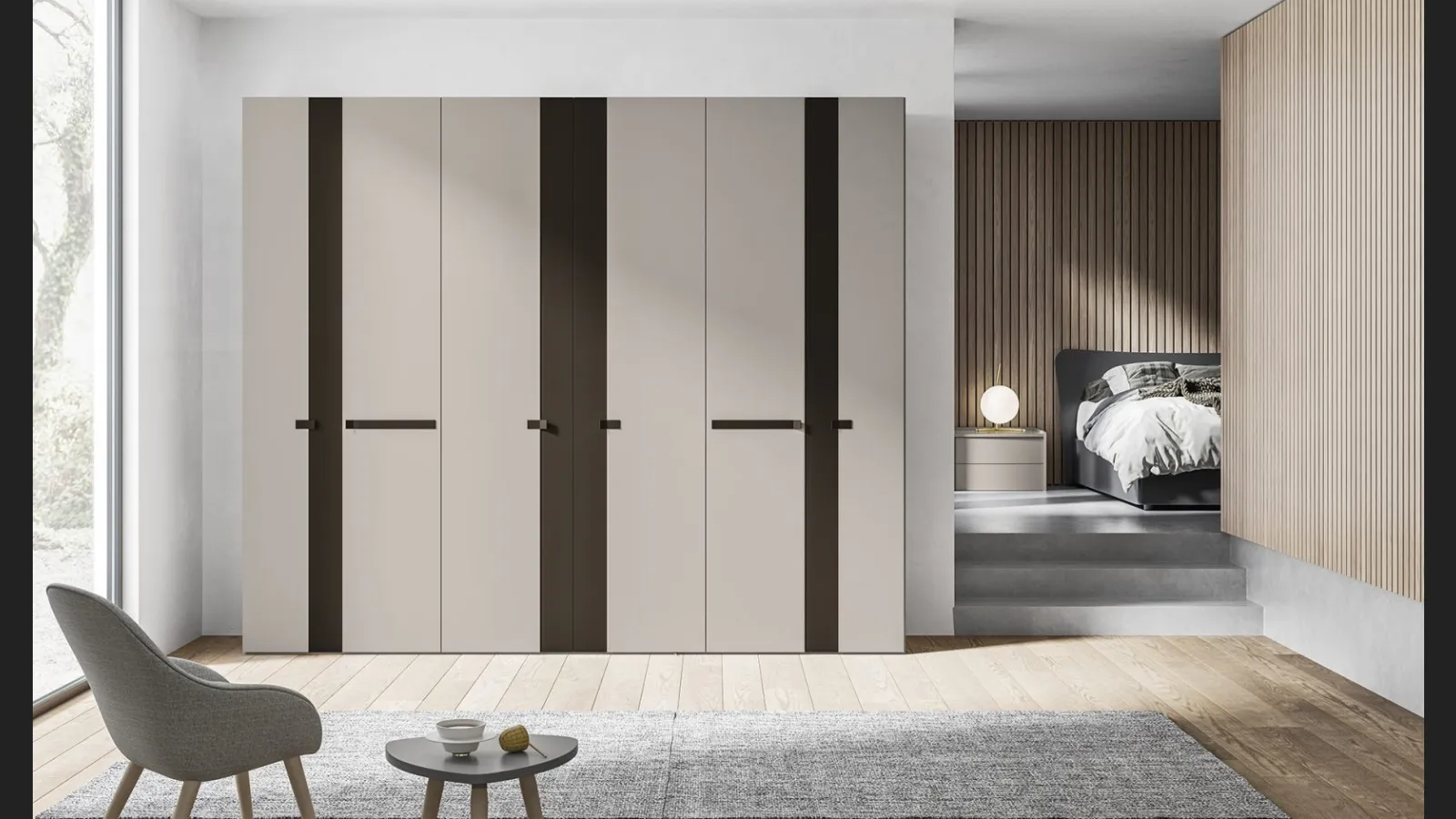 Armadio Battente Pop ZN13 finitura Nuvola e Bronzo di Marka Total Living