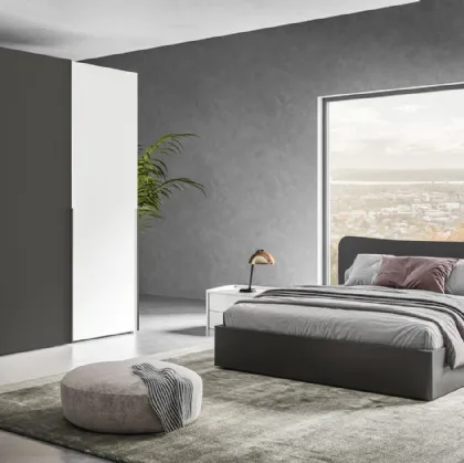 Armadio Scorrevole Happy ZN17 finitura Bianco e Antracite di Marka Total Living
