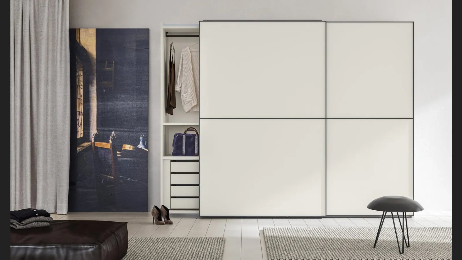 Armadio Scorrevole Elite ZN26 finitura Perla di Marka Total Living