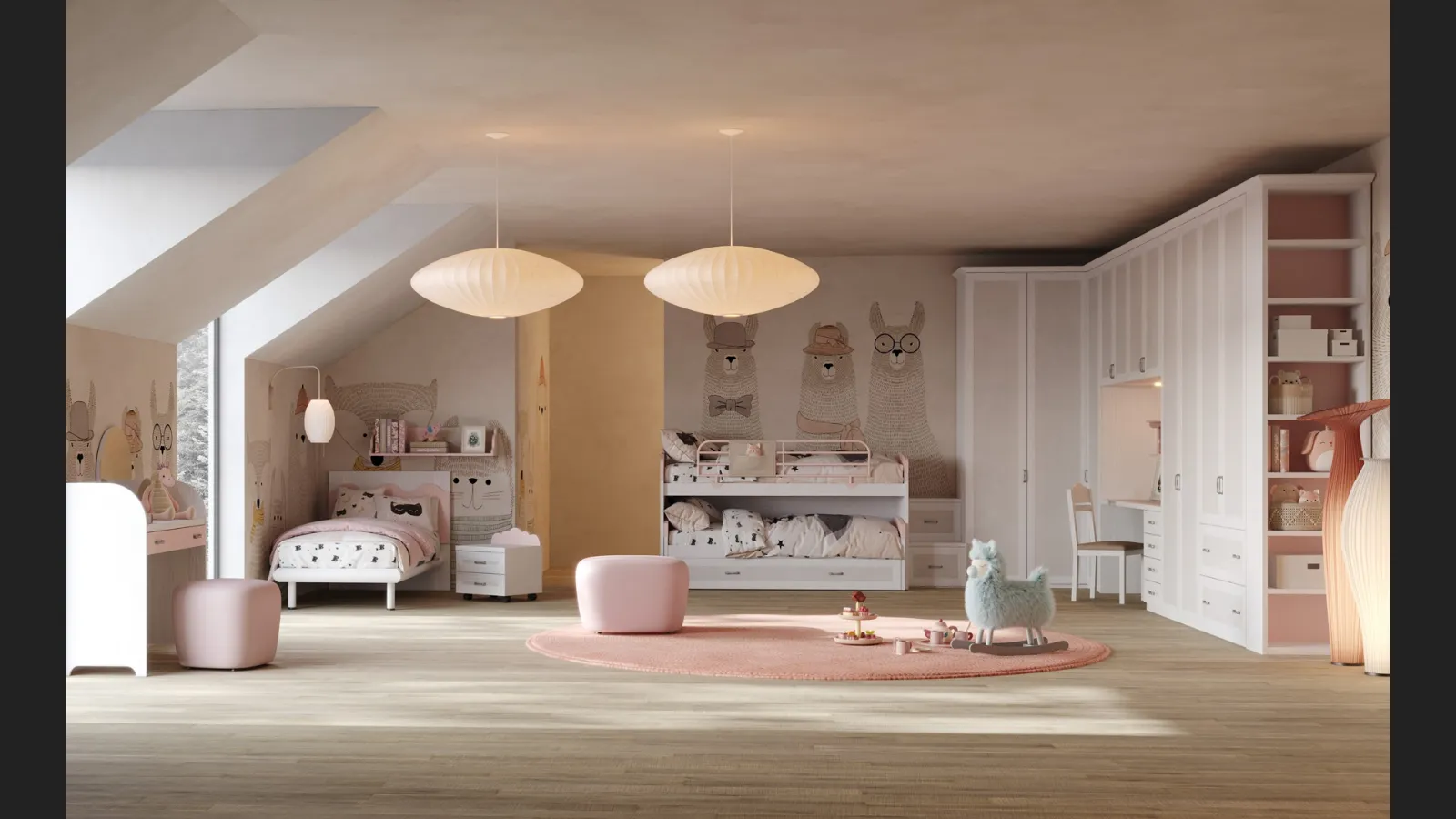 Cameretta componibile con letto sovrapposto Old CM 341 di Giessegi