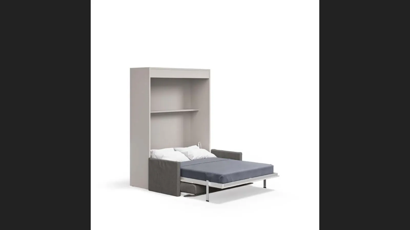 Letto a scomparsa aperto Alì Verticale con divano GL34 di Marka Total Living