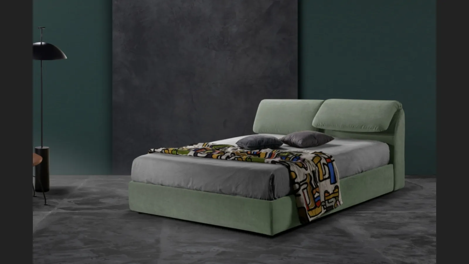 Letto giovane e moderno con testiera relax Tex di Excò