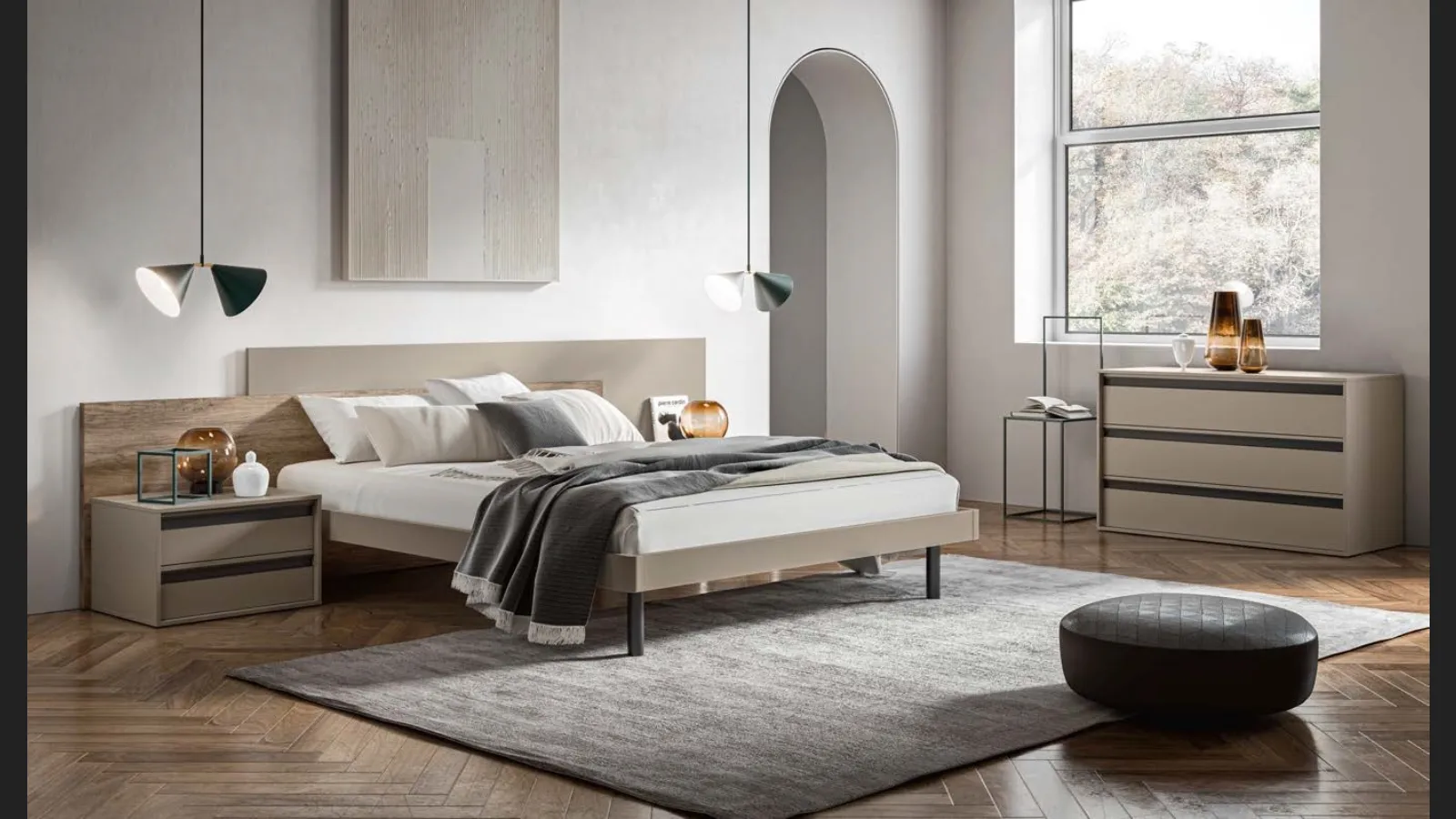 Letto matrimoniale moderno con testiera Ravel GL 18 di Marka Total Living