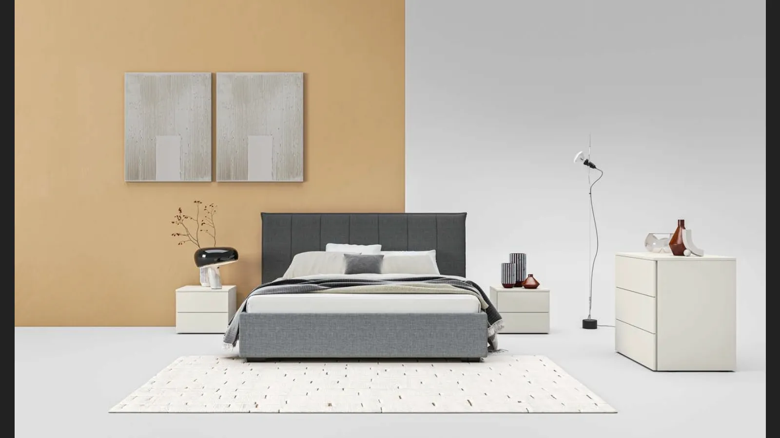 Letto in tessuto con testiera Sofia GL11 di Marka Total Living