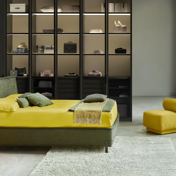 Letto in tessuto Helios di Rosini Night