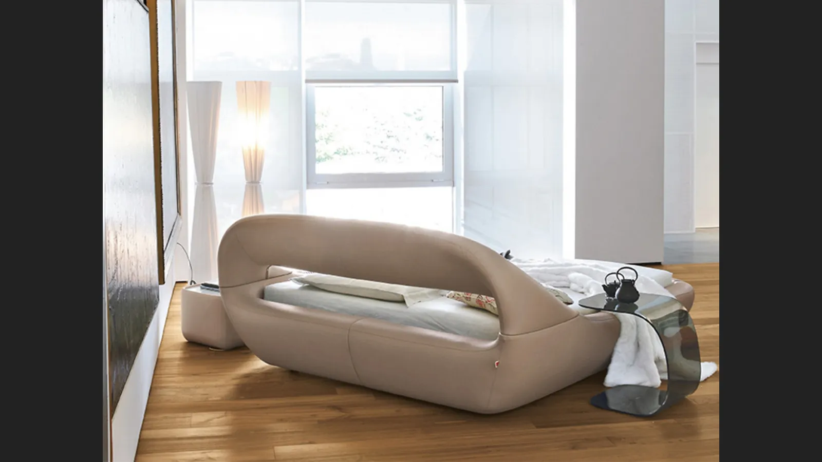 Letto rivestito in pelle Sleepy di Tonin Casa
