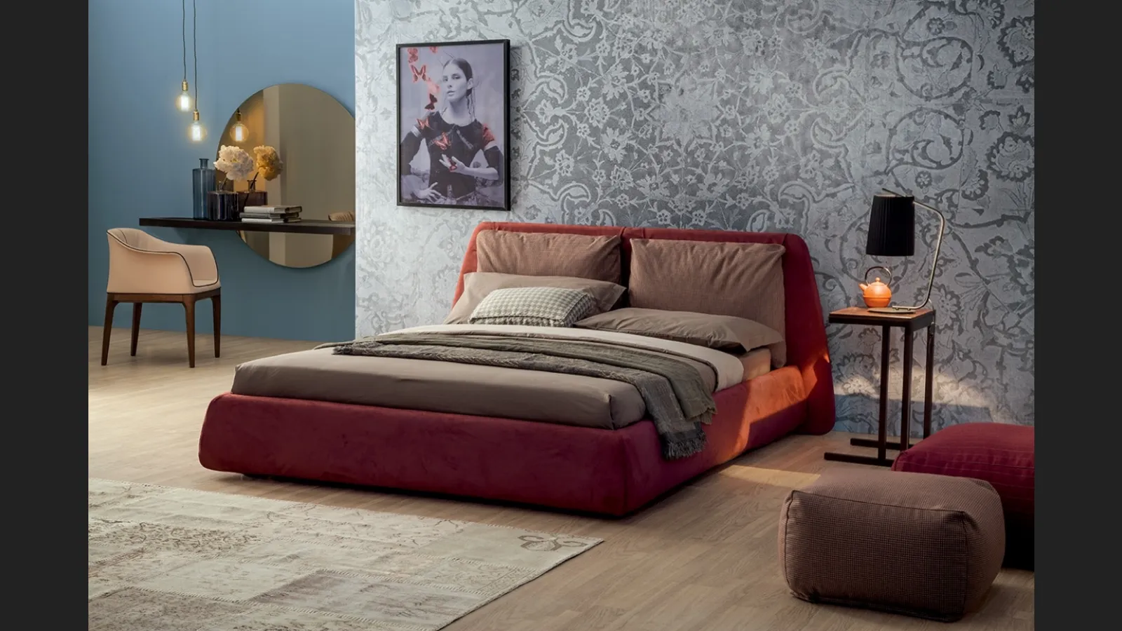Letto matrimoniale in tessuto Dharma di Tonin Casa