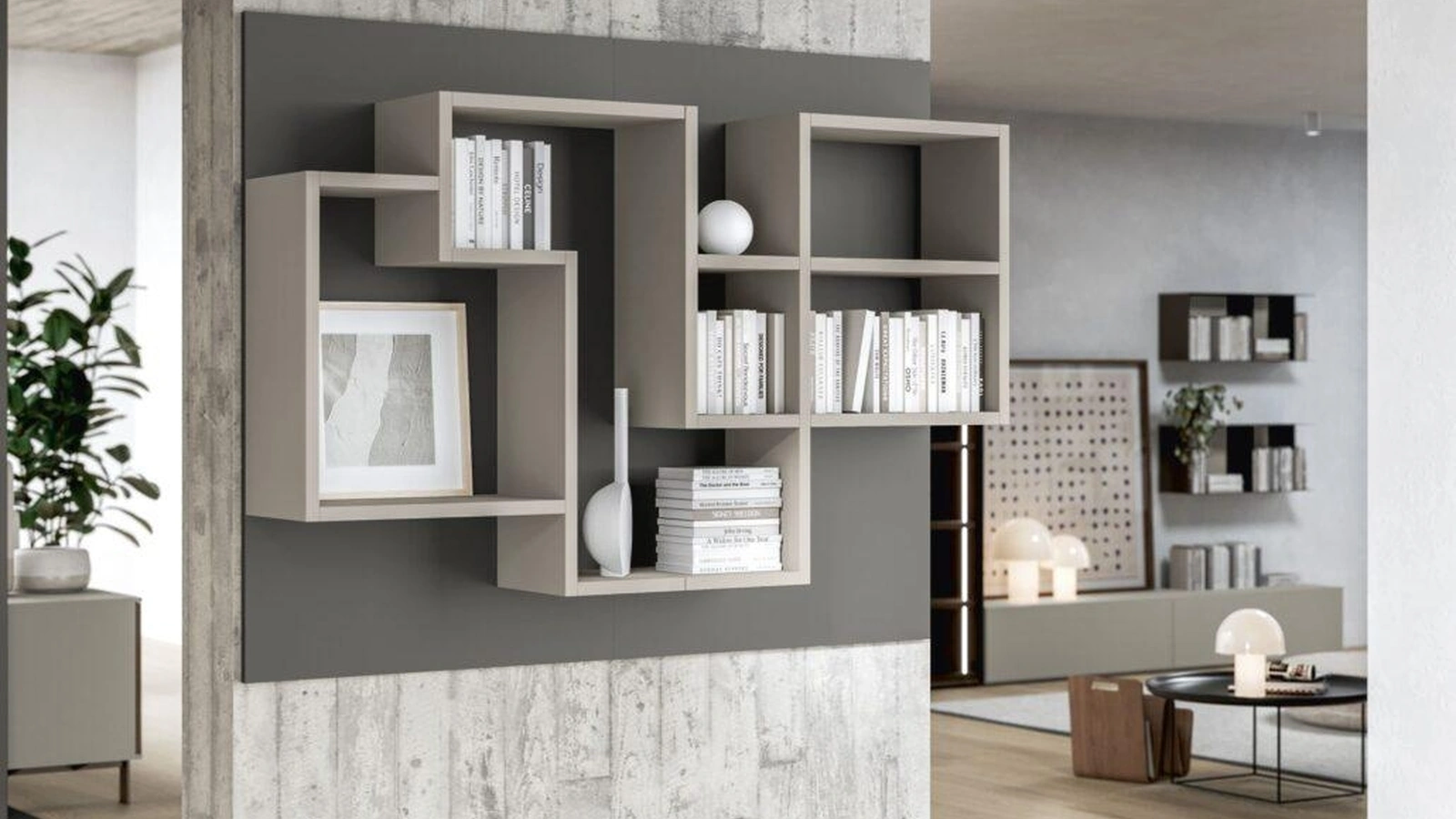 Libreria sospesa Liberty M69 di Marka Total Living