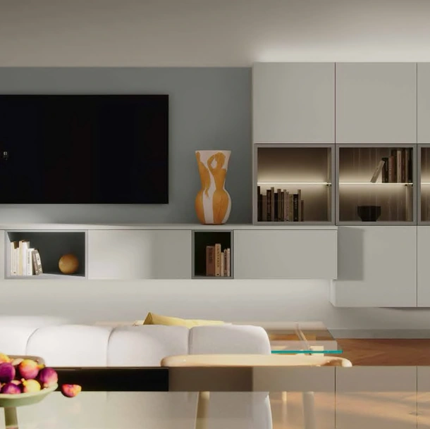 Parete Attrezzata in pet Living MK08 di Gentili Cucine