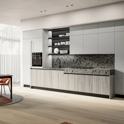 Cucina Moderna lineare Cloe 02 in laminato e laccato di Arredo3