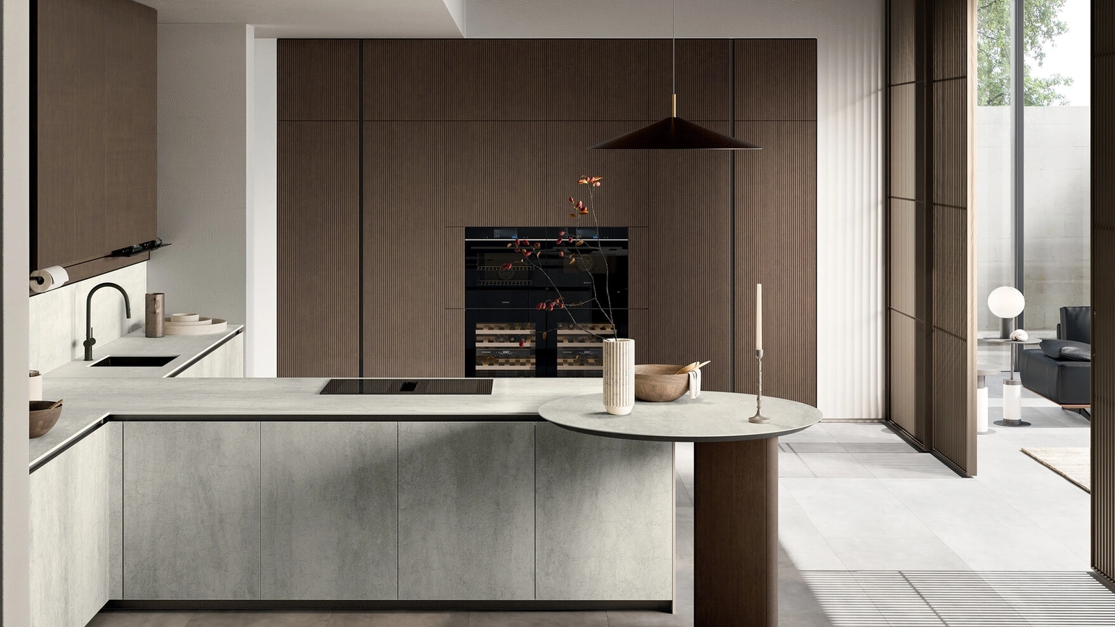 Cucina Moderna con penisola Glass 01 di Arredo3