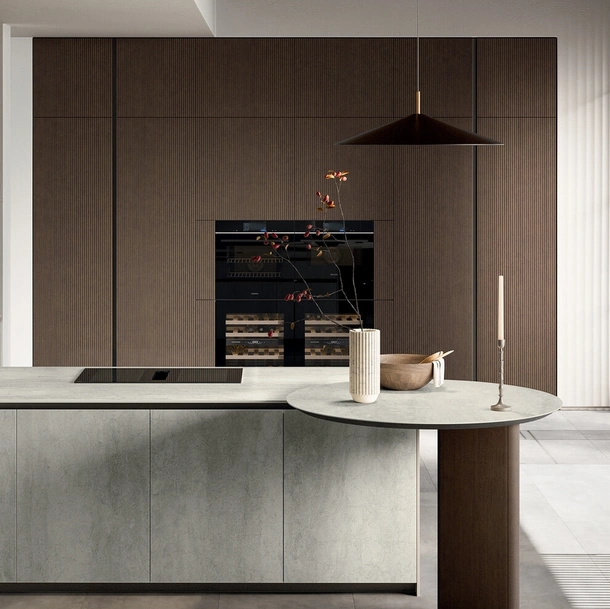 Cucina Moderna con penisola Glass 01 di Arredo3