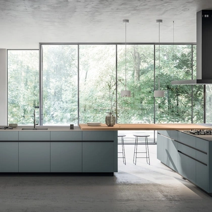 Cucina Moderna con doppia isola Glass 02 di Arredo3